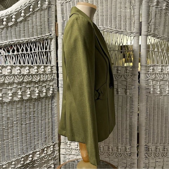 Vtg PERCEPTIONS Womens 6P Two-Piece Green Blazer Jacket MOD Abstract Tank Top - Picture 5 of 16